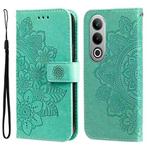 For OnePlus Nord CE4 7-petal Flowers Embossing Leather Phone Case(Green)