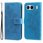 For OnePlus Nord 4 Seven-petal Flowers Embossing Leather Phone Case(Blue)