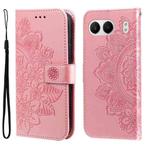 For OnePlus Nord 4 Seven-petal Flowers Embossing Leather Phone Case(Rose Gold)