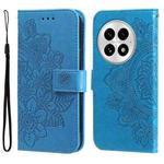 For OnePlus 13 Seven-petal Flowers Embossing Leather Phone Case(Blue)