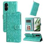 For OnePlus Nord CE3 Embossed Sunflower Leather Phone Case(Green)