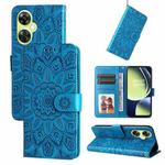 For OnePlus Nord CE 3 Lite/Nord N30 Embossed Sunflower Leather Phone Case(Blue)