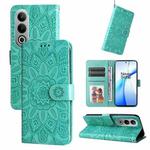 For OnePlus Ace 3V Embossed Sunflower Leather Phone Case(Green)