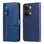 For OnePlus Nord 3/Ace 2V Fashion Calf Texture Zipper Leather Phone Case(Blue)