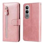 For OnePlus Nord CE4 Fashion Calf Texture Zipper Leather Phone Case(Rose Gold)