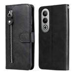 For OnePlus Nord CE4 Fashion Calf Texture Zipper Leather Phone Case(Black)