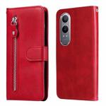 For OnePlus Nord CE4 Lite Fashion Calf Texture Zipper Leather Phone Case(Red)