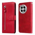 For OnePlus Ace 3 Pro Fashion Calf Texture Zipper Leather Phone Case(Red)