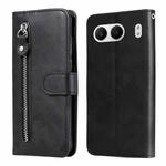 For OnePlus Nord 4 Fashion Calf Texture Zipper Leather Phone Case(Black)