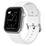 For Apple Watch Series 8 45mm Pin Buckle Silicone Watch Band(White)