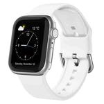 For Apple Watch SE 2022 40mm Pin Buckle Silicone Watch Band(White)