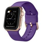 For Apple Watch SE 2022 44mm Pin Buckle Silicone Watch Band(Purple)