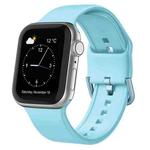 For Apple Watch SE 2022 44mm Pin Buckle Silicone Watch Band(Light Blue)