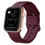 For Apple Watch SE 40mm Pin Buckle Silicone Watch Band(Wine Red)