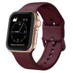 For Apple Watch Series 3 42mm Pin Buckle Silicone Watch Band(Wine Red)