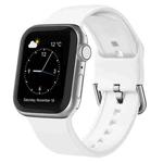 For Apple Watch Series 2 42mm Pin Buckle Silicone Watch Band(White)