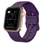 For Apple Watch Series 2 42mm Pin Buckle Silicone Watch Band(Dark Purple)