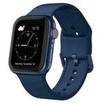 For Apple Watch 42mm Pin Buckle Silicone Watch Band(Abyss Blue)