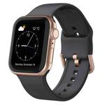 For Apple Watch Series 9 41mm Pin Buckle Silicone Watch Band(Dark Grey)