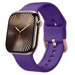 For Apple Watch Series 10 46mm Pin Buckle Silicone Watch Band(Purple)