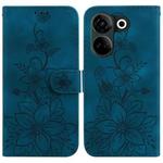 For Tecno Camon 20 Pro 4G / Camon 20 Lily Embossed Leather Phone Case(Dark Blue)