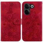 For Tecno Camon 20 Pro 4G / Camon 20 Lily Embossed Leather Phone Case(Red)