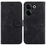 For Tecno Camon 20 Pro 4G / Camon 20 Lily Embossed Leather Phone Case(Black)