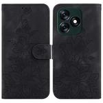 For Tecno Spark 10 4G / Spark 10C Lily Embossed Leather Phone Case(Black)