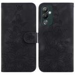 For Tecno Pova 4 Lily Embossed Leather Phone Case(Black)