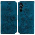 For Tecno Pova Neo 2 Lily Embossed Leather Phone Case(Dark Blue)