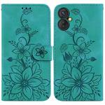 For Tecno Spark 9 Pro / 9T / KH7 Lily Embossed Leather Phone Case(Green)