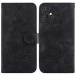 For Tecno Spark 9 Pro / 9T / KH7 Lily Embossed Leather Phone Case(Black)