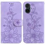 For Tecno Camon 19 Neo Lily Embossed Leather Phone Case(Purple)