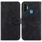 For Tecno Camon 18i Lily Embossed Leather Phone Case(Black)