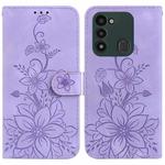 For Tecno Spark Go 2022 / Spark 8C Lily Embossed Leather Phone Case(Purple)