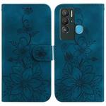 For Tecno Pova Neo / LE6 Lily Embossed Leather Phone Case(Dark Blue)