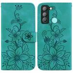 For Tecno Pop 5 LTE / BD4 Lily Embossed Leather Phone Case(Green)
