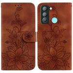 For Tecno Pop 5 LTE / BD4 Lily Embossed Leather Phone Case(Brown)