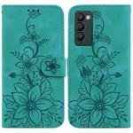 For Tecno Camon 18 / 18 P Lily Embossed Leather Phone Case(Green)