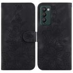 For Tecno Camon 18 / 18 P Lily Embossed Leather Phone Case(Black)