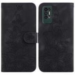 For Tecno Pova 2 Lily Embossed Leather Phone Case(Black)