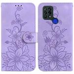 For Tecno Pova 4G / LD7 Lily Embossed Leather Phone Case(Purple)