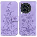 For Tecno Camon 30 Premier 5G Lily Embossed Leather Phone Case(Purple)