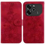 For Tecno Pova 6 5G / 6 Pro 5G Lily Embossed Leather Phone Case(Red)