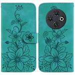 For Tecno Spark 30C Lily Embossed Leather Phone Case(Green)