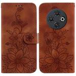 For Tecno Spark 30C Lily Embossed Leather Phone Case(Brown)