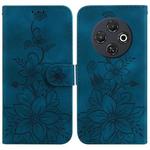 For Tecno Spark 30C Lily Embossed Leather Phone Case(Dark Blue)