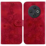 For Tecno Spark 30C Lily Embossed Leather Phone Case(Red)