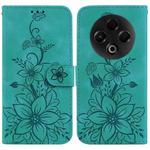 For Tecno Spark 30 4G Lily Embossed Leather Phone Case(Green)