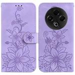 For Tecno Spark 30 4G Lily Embossed Leather Phone Case(Purple)